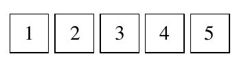 חמישה פתקים עם המספרים 1 עד 5