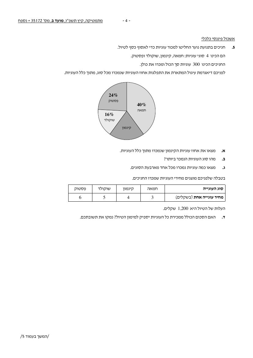 שאלון 172 קיץ 2026 מועד ב' – עמוד 4