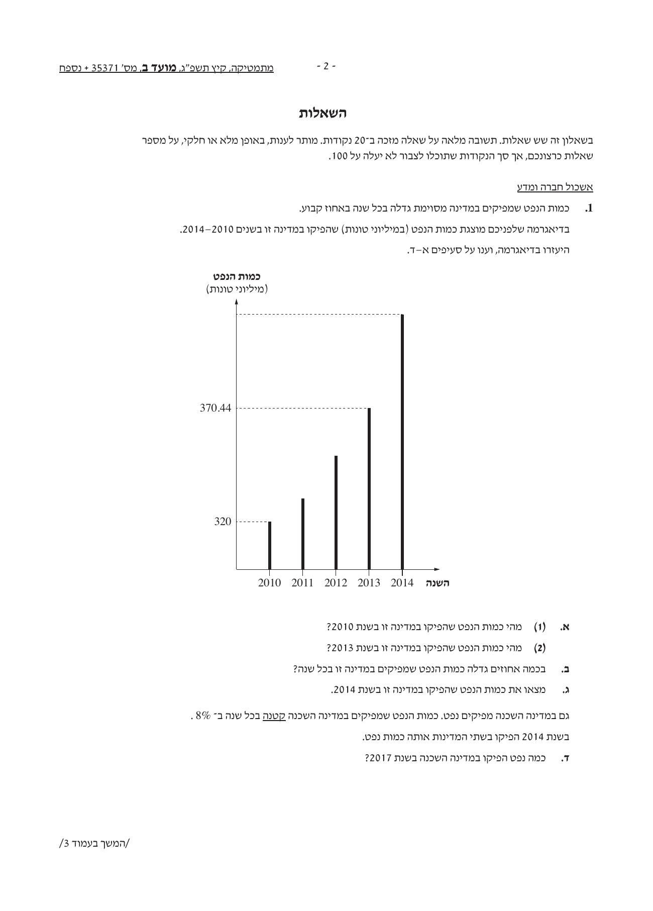 שאלון 371 קיץ 2023 מועד ב' – עמוד 1
