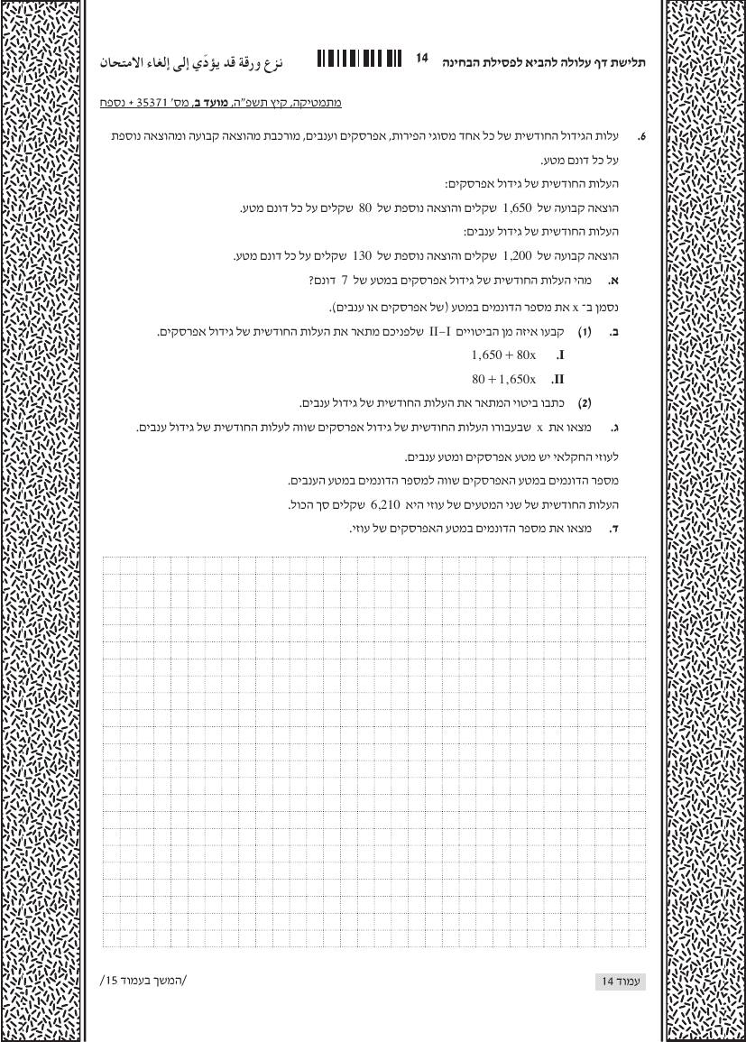 שאלון 371 קיץ 2025 מועד ב' – עמוד 6