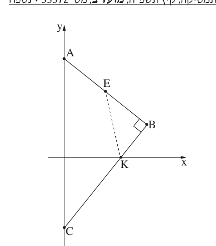 סרטוט המשולש ABC משאלה 2