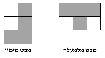 המבט מלמעלה והמבט מימין משאלה 5