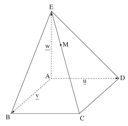 פירמידה ABCDE שבסיסה ריבוע – שאלה 2