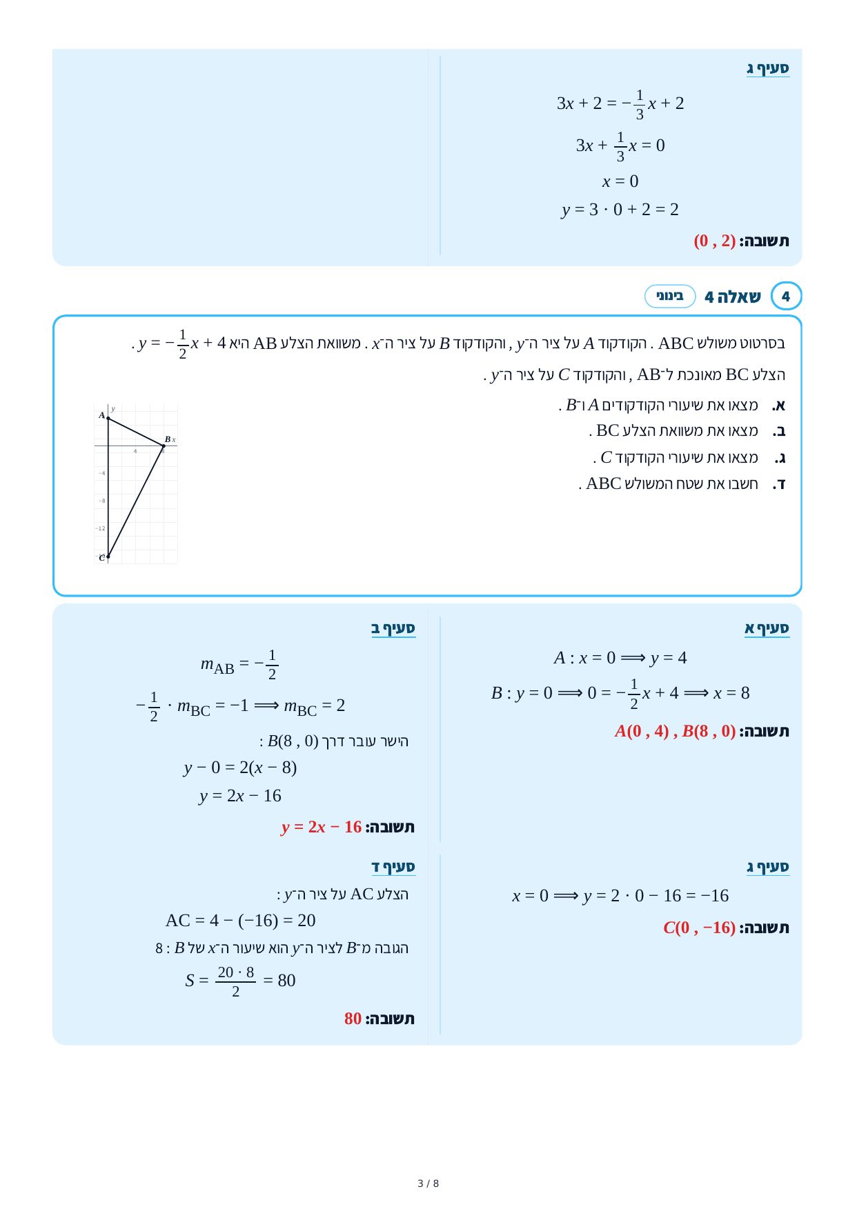 פתרונות מלאים – הקו הישר – עמוד 3